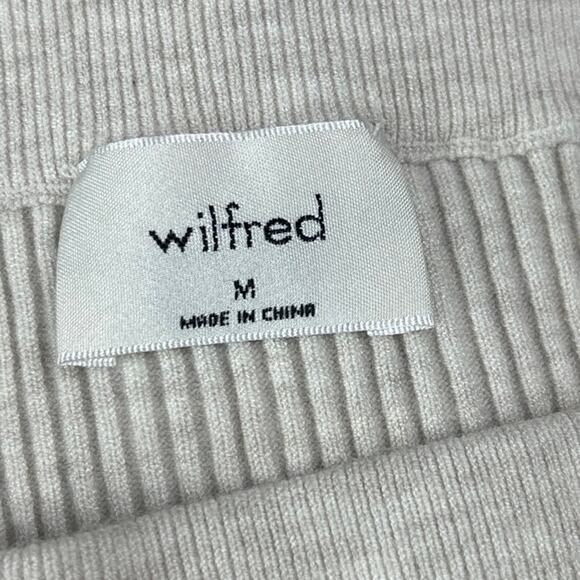 Aritzia Wilfred Beige Ribbed Knit Stretch Bodycon Straight Mini Pencil Skirt - M - Picture 5 of 7